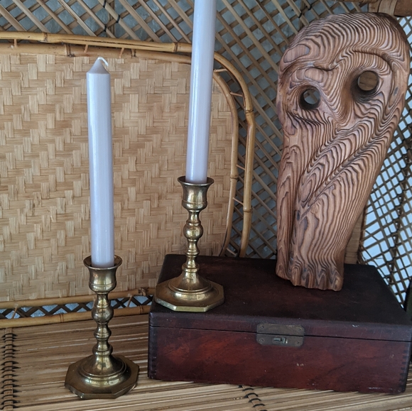 Brass candle holders (set of 2)